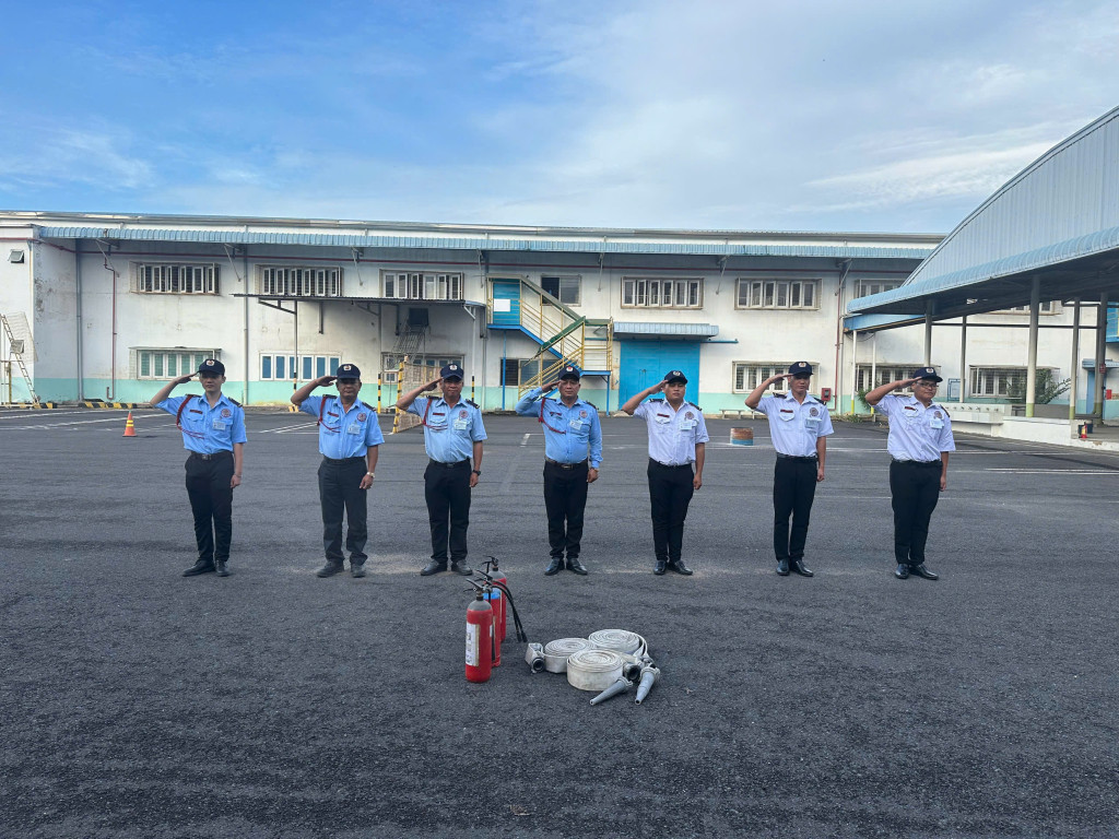 Lực lượng Bảo vệ 24G tham gia diễn tập PCCC tại công ty Hwaseung Vina
